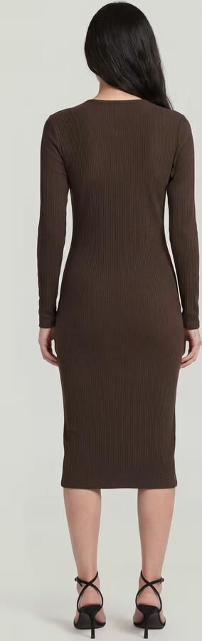 G-Star RAW 2 Way Slim Rib Jurk Bruin Dames - Foto 6