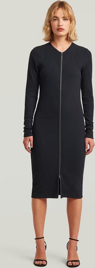 G-Star RAW 2 Way Slim Rib Jurk Donkerblauw Dames