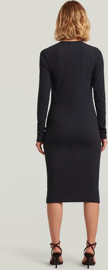 G-Star RAW 2 Way Slim Rib Jurk Donkerblauw Dames - Foto 6
