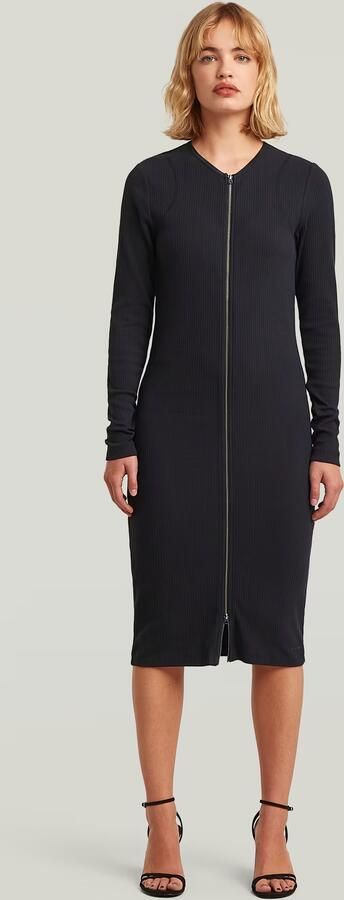 G-Star RAW 2 Way Slim Rib Jurk Donkerblauw Dames - Foto 7