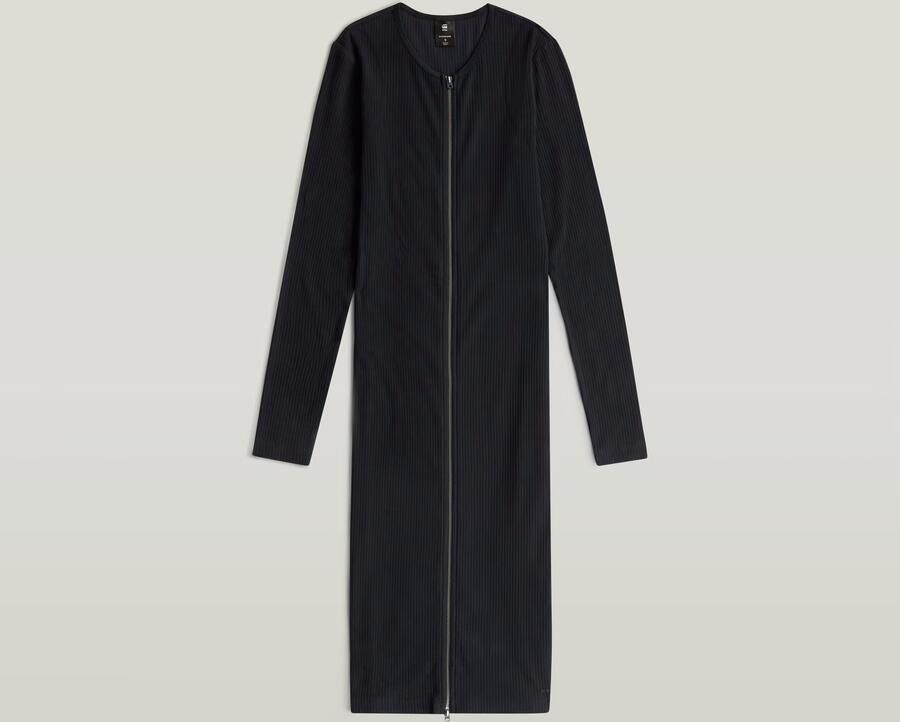 G-Star RAW 2 Way Slim Rib Jurk Donkerblauw Dames - Foto 4