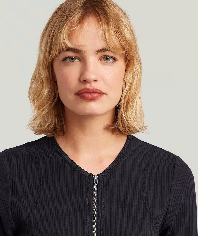 G-Star RAW 2 Way Slim Rib Jurk Donkerblauw Dames - Foto 3