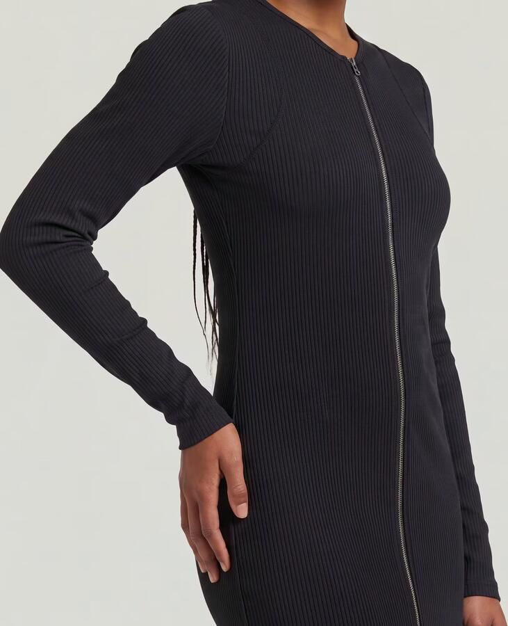 G-Star RAW 2 Way Slim Rib Jurk Donkerblauw Dames - Foto 3