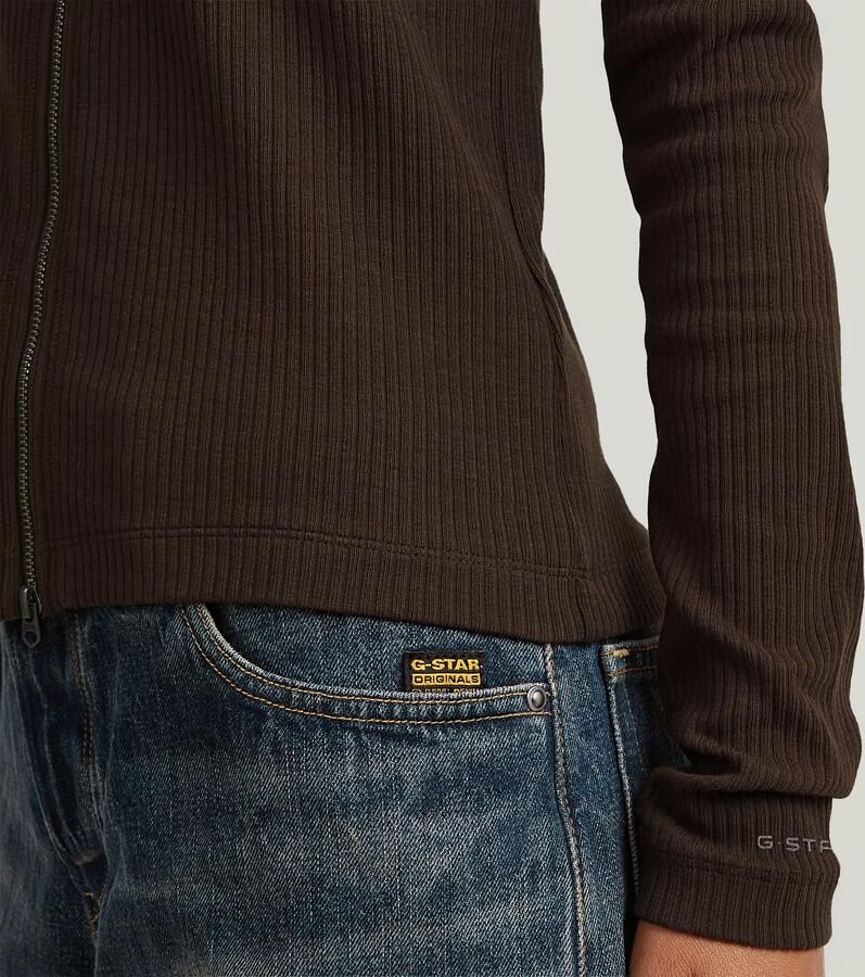G-Star RAW 2-Way Slim Rib T-Shirt Bruin Dames - Foto 3