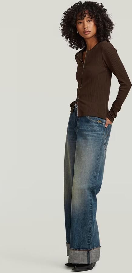 G-Star RAW 2-Way Slim Rib T-Shirt Bruin Dames - Foto 5