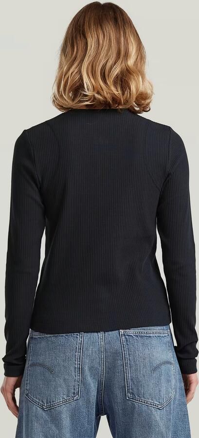 G-Star RAW 2 Way Slim Rib T-Shirt Donkerblauw Dames - Foto 5