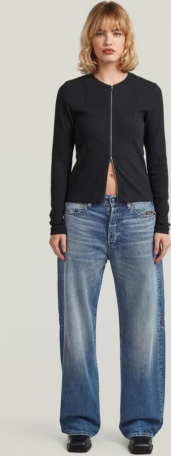 G-Star RAW 2 Way Slim Rib T-Shirt Donkerblauw Dames - Foto 7