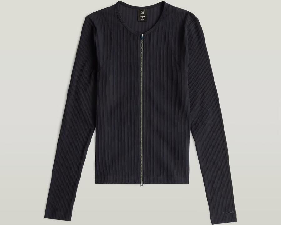 G-Star RAW 2 Way Slim Rib T-Shirt Donkerblauw Dames - Foto 3
