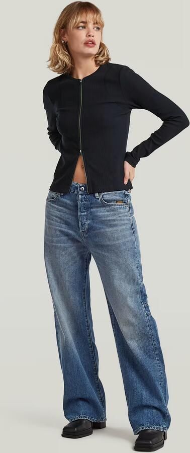 G-Star RAW 2 Way Slim Rib T-Shirt Donkerblauw Dames - Foto 6