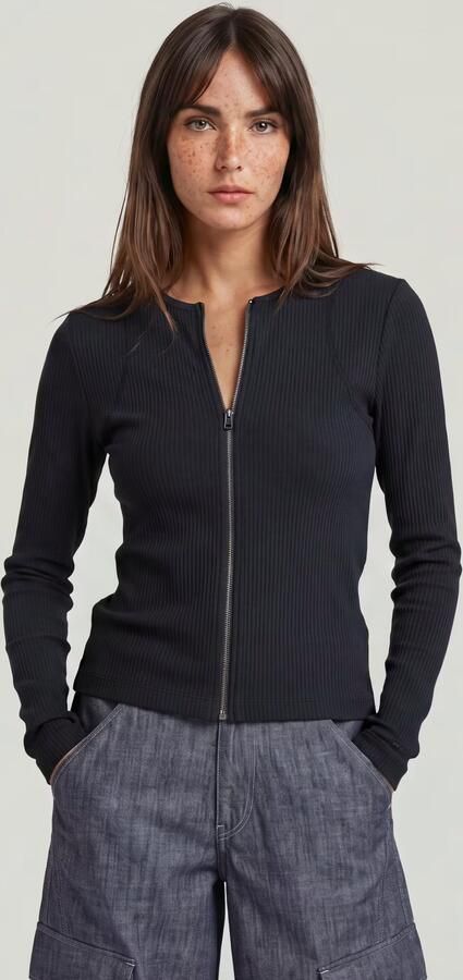 G-Star RAW 2 Way Slim Rib T-Shirt Donkerblauw Dames - Foto 5