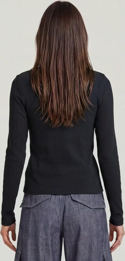 G-Star RAW 2 Way Slim Rib T-Shirt Donkerblauw Dames - Foto 4