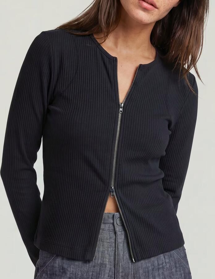 G-Star RAW 2 Way Slim Rib T-Shirt Donkerblauw Dames - Foto 3