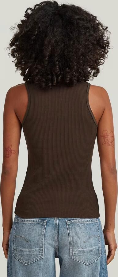 G-Star RAW 2 Way Slim Rib Tanktop Bruin Dames - Foto 7