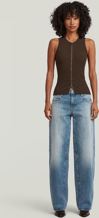 G-Star RAW 2 Way Slim Rib Tanktop Bruin Dames - Foto 6