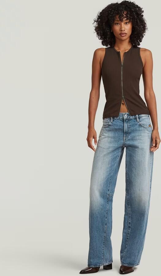 G-Star RAW 2 Way Slim Rib Tanktop Bruin Dames - Foto 5
