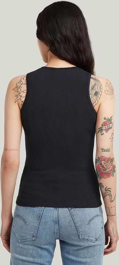 G-Star RAW 2 Way Slim Rib Tanktop Donkerblauw Dames - Foto 6