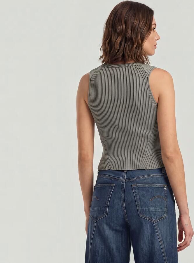 G-Star RAW 2 Way Washed Slim Gebreide Trui Bruin Dames - Foto 4