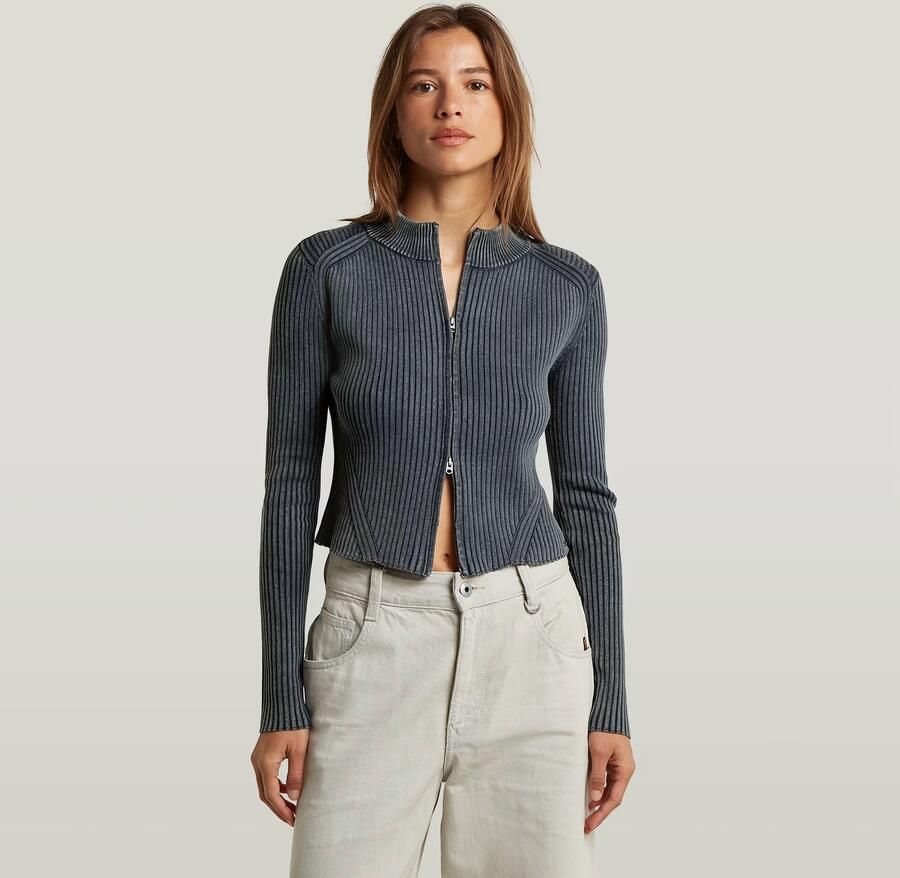 G-Star RAW 2 Way Washed Slim Gebreide Trui Donkerblauw Dames
