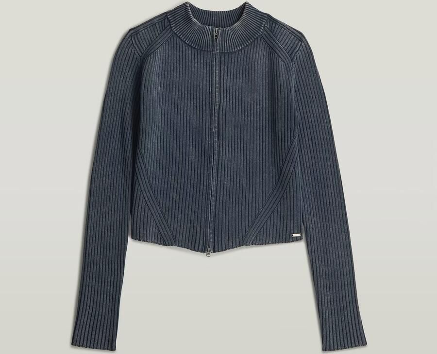 G-Star RAW 2 Way Washed Slim Gebreide Trui Donkerblauw Dames - Foto 4