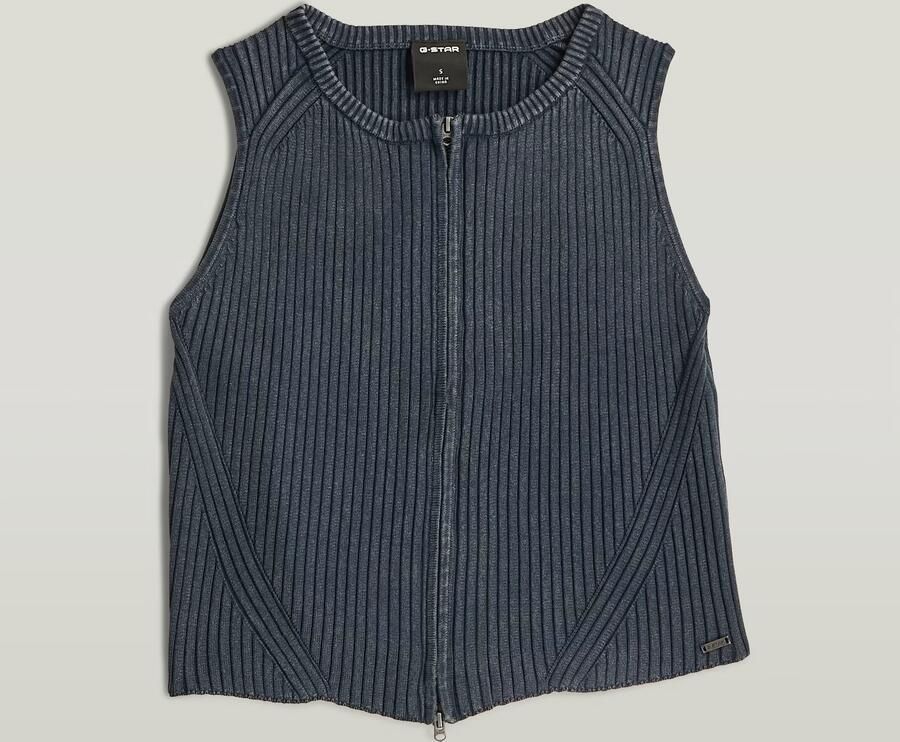 G-Star RAW 2 Way Washed Slim Gebreide Trui Donkerblauw Dames