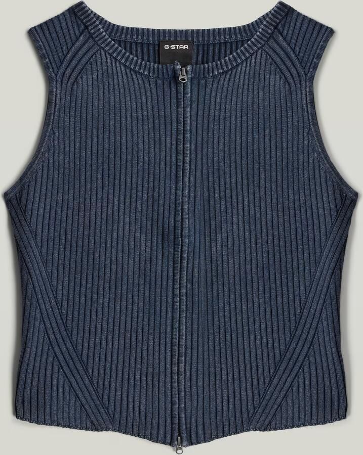 G-Star RAW 2 Way Washed Slim Gebreide Trui Donkerblauw Dames - Foto 3