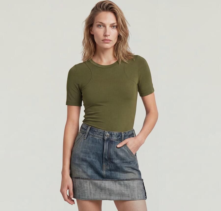 G-Star RAW 2nd Skin Bodysuit T-Shirt Groen Dames - Foto 5