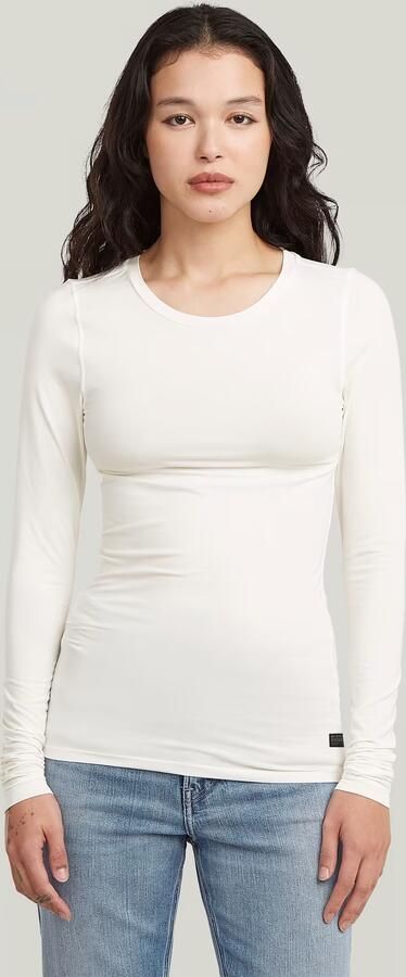 G-Star RAW 2nd Skin Longsleeve T-Shirt Wit Dames