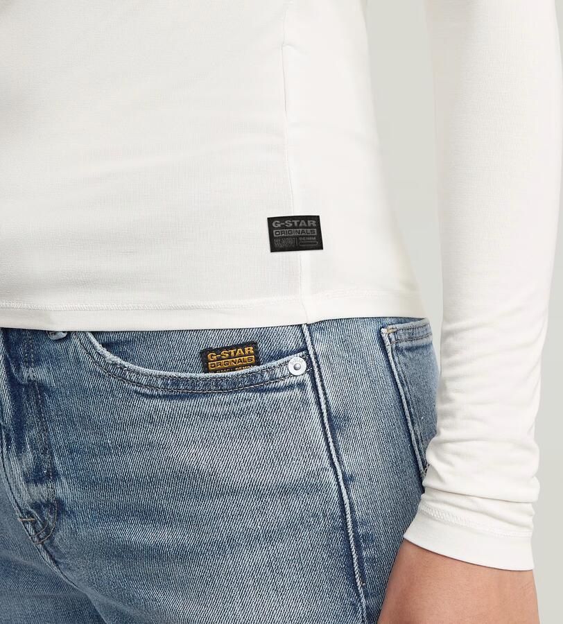 G-Star RAW 2nd Skin Longsleeve T-Shirt Wit Dames - Foto 3