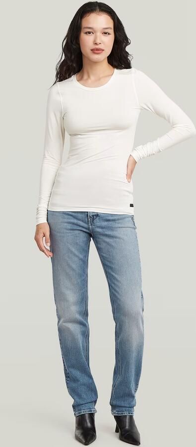 G-Star RAW 2nd Skin Longsleeve T-Shirt Wit Dames - Foto 5