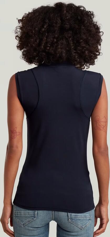 G-Star RAW 2nd Skin Mock T-Shirt Donkerblauw Dames - Foto 5