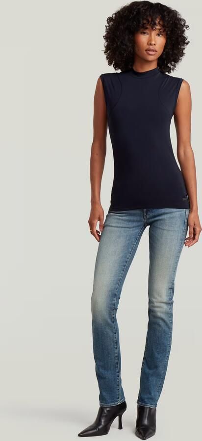 G-Star RAW 2nd Skin Mock T-Shirt Donkerblauw Dames - Foto 6