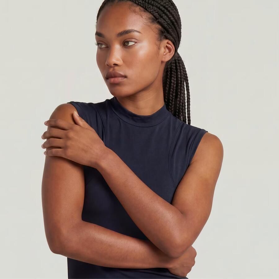 G-Star RAW 2nd Skin Mock T-Shirt Donkerblauw Dames - Foto 3