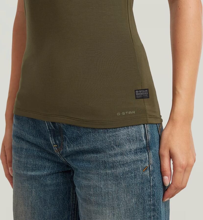 G-Star RAW 2nd Skin Mock T-Shirt Groen Dames - Foto 3