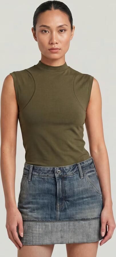G-Star RAW 2nd Skin Mock T-Shirt Groen Dames - Foto 4