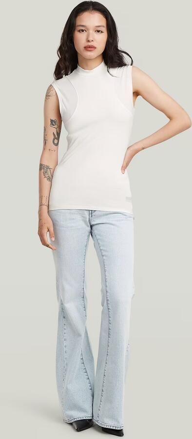 G-Star RAW 2nd Skin Mock T-Shirt Wit Dames - Foto 5