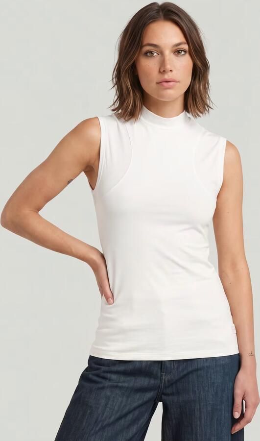 G-Star RAW 2nd Skin Mock T-Shirt Wit Dames - Foto 5