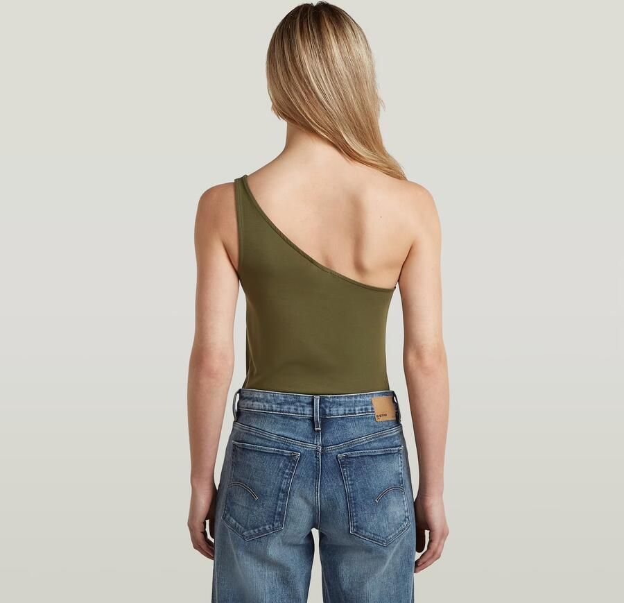 G-Star RAW 2nd Skin One Shoulder T-Shirt Groen Dames - Foto 4