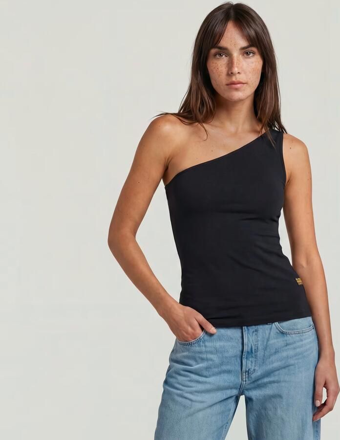 G-Star RAW 2nd Skin One Shoulder T-Shirt Zwart Dames - Foto 4