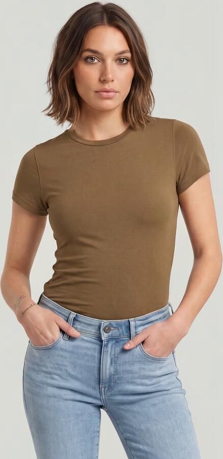 G-Star RAW 2nd Skin T-Shirt Bruin Dames - Foto 5