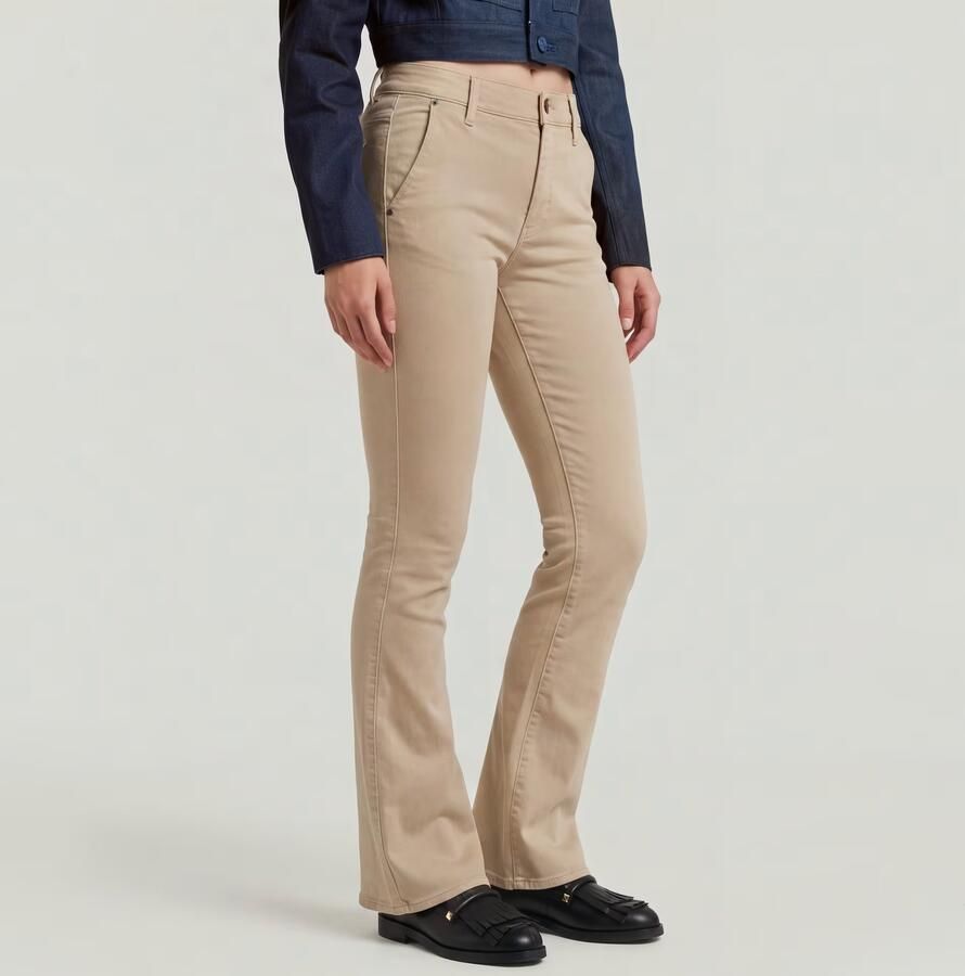 G-Star RAW 3301 Flare Chino Beige Dames - Foto 3