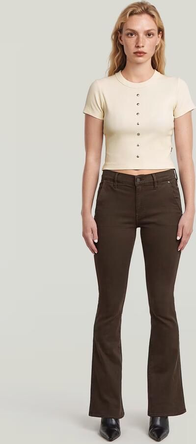 G-Star RAW 3301 Flare Chino Bruin Dames - Foto 6