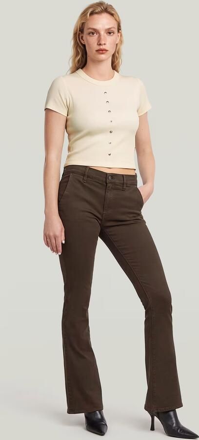 G-Star RAW 3301 Flare Chino Bruin Dames - Foto 5
