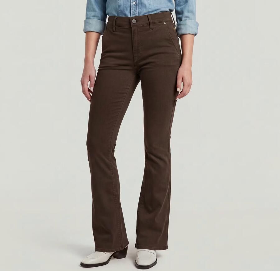 G-Star RAW 3301 Flare Chino Bruin Dames - Foto 4
