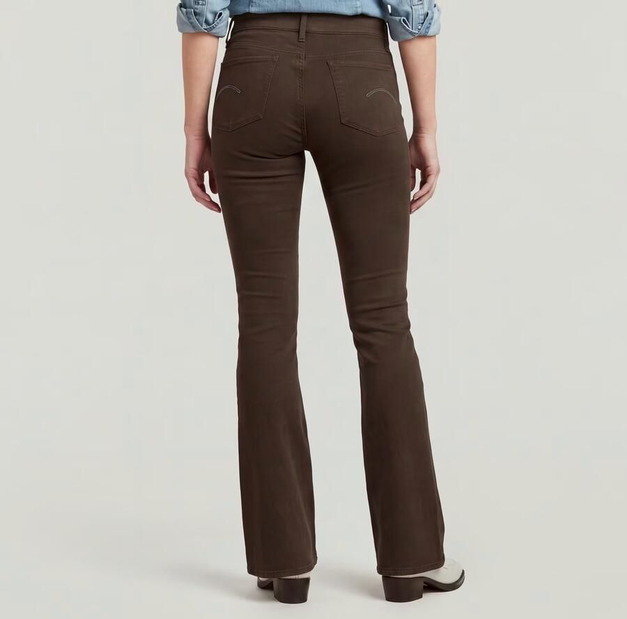 G-Star RAW 3301 Flare Chino Bruin Dames - Foto 3