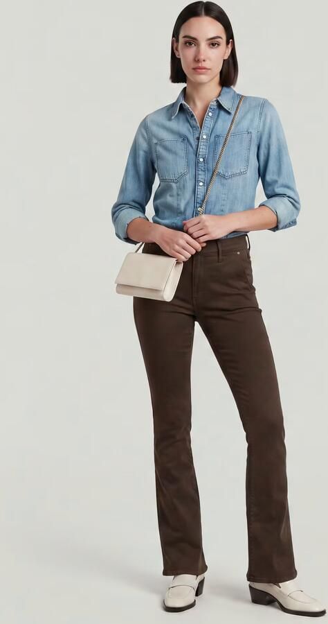 G-Star RAW 3301 Flare Chino Bruin Dames - Foto 6