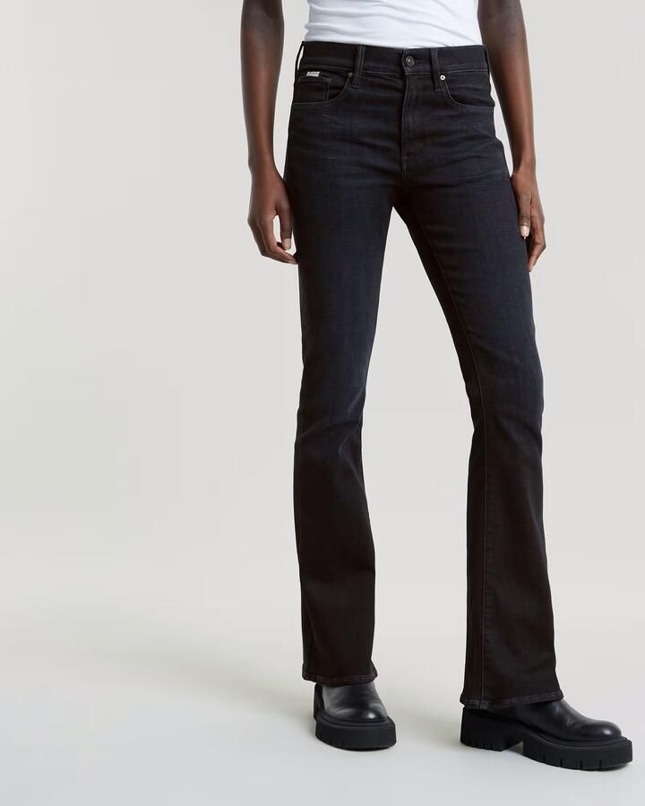 G-Star Raw Jeans D21290-A634D G730 3301 FLARE-WORN IN BLACK VORTEX - Foto 9