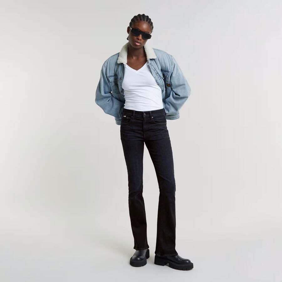 G-Star Raw Jeans D21290-A634D G730 3301 FLARE-WORN IN BLACK VORTEX - Foto 5