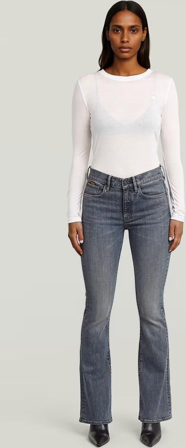 G-Star RAW 3301 Flare Jeans Donkerblauw Dames - Foto 8