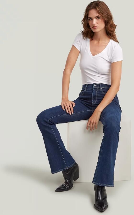 G-Star RAW 3301 Flare Jeans Donkerblauw Dames - Foto 5