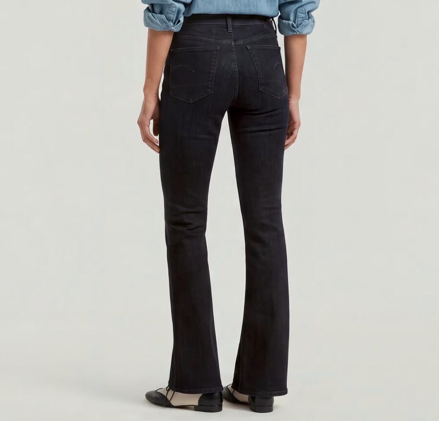 G-Star Raw Jeans D21290-A634 G730 3301 FLARE-WORN IN BLACK VORTEX - Foto 7